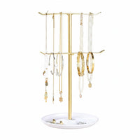 Necklace Hanger Open-Frame Jewelry Organizer with Round Base Multi-Functional Jewelry Tree for Women, Girls, Vanity
