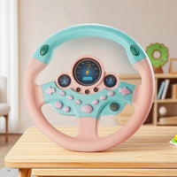 Early-Learning Car Driving Simulator Toy Interactive Car Steering Wheel Toy Light-up Simulated Driving Steering Wheel Educational for Toddlers, Preschoolers, Kids, Backseat Play, Home Playroom