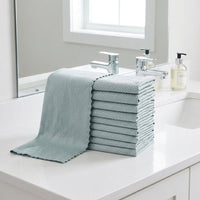 5 Pack Fish-Scale Microfibre Cloth, 30x40cm Glass Cloth for Panes and Mirrors, Reusable Polishing Rag for Kitchen and Glass