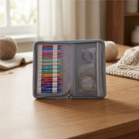 Organized Interchangeable Knitting Needle Kit Compact Circular Knitting Needle Set Smooth Sturdy for Crafters, Travel
