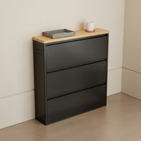 Installation-No-Installation Slim Shoe Cabinet Easy Assembly Entryway Shoe Cabinet Space-Saving Long-Lasting Carbon Steel for Apartment Dwellers, Small Areas, Hallway, Closet
