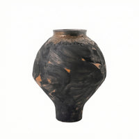 Ceramic Vase Textured Ceramic Vase with Narrow Neck Distressed Narrow-Neck Cuello Estrecho for Bookshelf