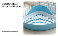 Hare Litter Box Easy to Clean Litter Box with Drawer Pet Toilet Sturdy Spray Guard Potty Pan Low Entrance for Indoors