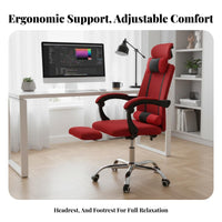 360-Degree Swivel Ergonomic Reclining Chair with Footrest High-Back Design Ergonomic Recliner with Footrest Support Office Furniture Adjustable Headrest for Students, Gamers, Telecommuting Workers, Dormitory, Gaming, Study Room, Bedroom