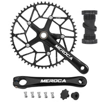 Folding Bike Crankset Aluminum Alloy Crankset with Hollow Unitary Design Matte Black Crank Arms for Cyclists, Commuters, City Riding