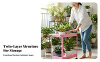 Industrial Design Two-Layer Utility Trolley Easy to Move 2-Tier Rolling Cart Multi-Purpose 2 Tier Rolling Cart Heavy Duty for DIY Enthusiasts, Office Workers, Workshop, Balcony, Kitchen, Living Room