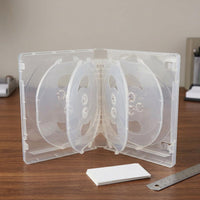 Translucent 10-Disc Storage Case Hard Plastic High-Definition Disc Case Hinged Spine Two Tray