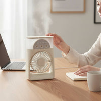 Humidifying & Cooling USB Desktop Air Cooler Cools & Humidifies Desktop Air Cooler Compact Design for Office Workers, Students, Dorm Room