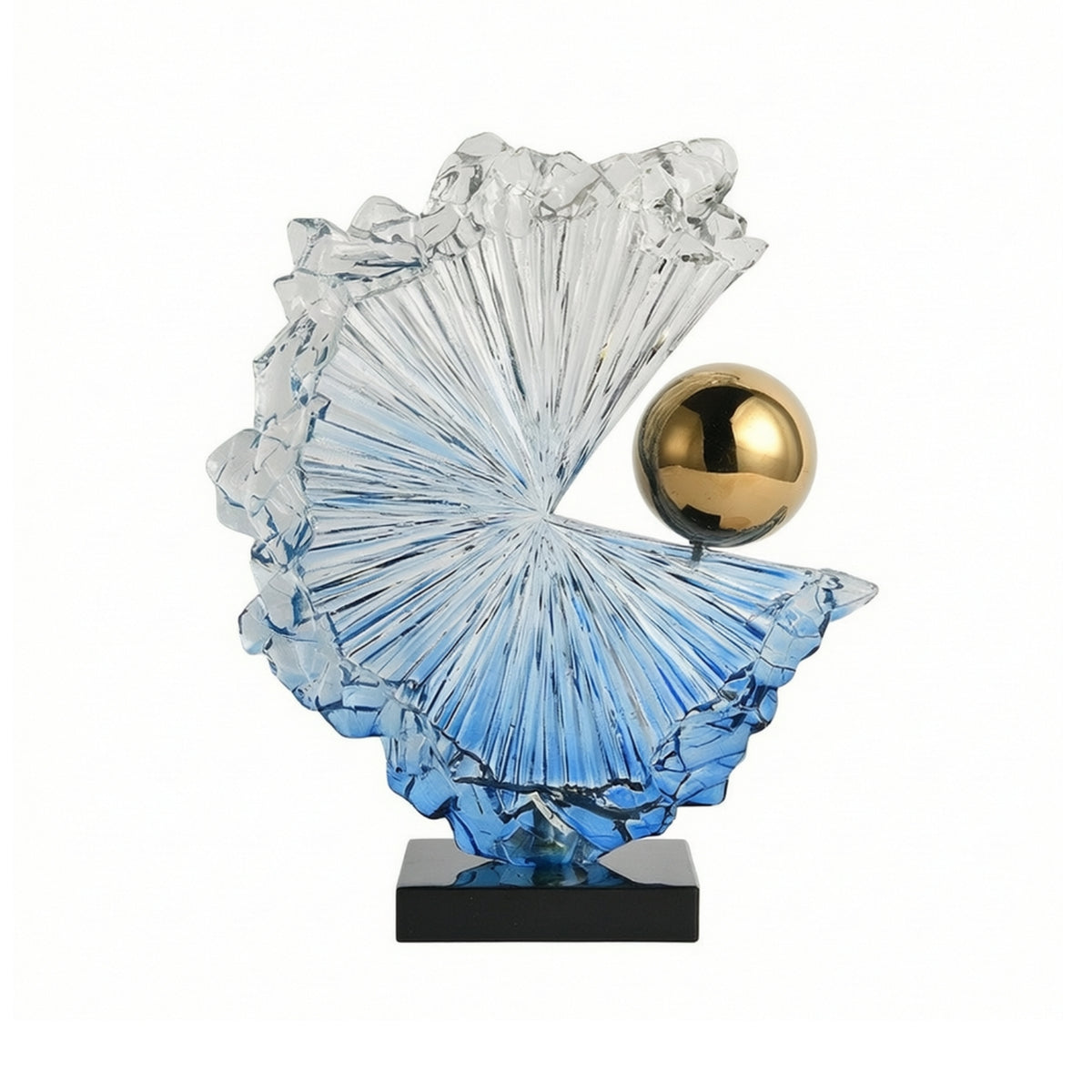 Abstract Sculpture Modern Resin Sculpture with Base Faceted Statue for Interior Designers