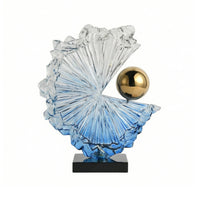 Abstract Sculpture Modern Resin Sculpture with Base Faceted Statue for Interior Designers