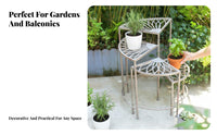 Tiered Corner Stand European design 4-Tier Corner Plant Shelf Floor-Standing Weather Resistant for Gardeners, Homeowners