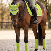 Horse Riding Set with Leg Wraps Comfortable Saddle Pad and Ear Bonnet All-Purpose Saddle Pad with Ear Bonnet for Equestrians