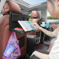 Car Seat Rear Tray Table Multi-Functional Foldable Car Food Tray Backseat Organizer with Table Multifunctional for Highway Trips
