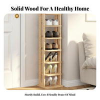 Wooden Shoe Rack Adjustable Shelves Multi-Layer Shoe Shelf Space-Saving Household Storage for Apartment Dwellers, Homeowners, Hallway, Closet, Bedroom