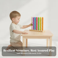 Children's Bead Counting Toy Early Learning Wooden Abacus Toy Smooth Sliding for Preschoolers