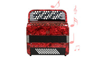 Russian Accordion Non-Slip Textured Keys Chromatic Button Accordion Includes Straps and Backpack Musical Instrument for Concert