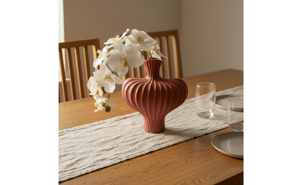 Wabi-Sabi Aesthetic Ceramic Vase Artistic Shape Decorative Vase Minimalist Home Decor High Temperature Fired for Living Room, Tabletop