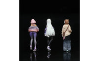 3 Pieces 1:64 Girl Figurines Scene Decoration Mini Resin Doll Set Realistic Design Miniature Decor for Display