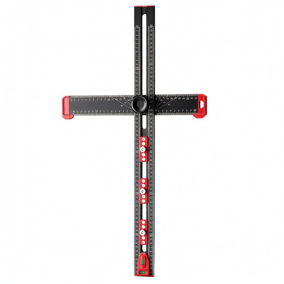 Multifunction Combination Angle Ruler Aluminum Alloy Positioning Ruler Central Adjustment Knob Marking Gauge Tool Engraved Markings