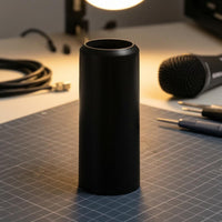 Lightweight unsealedEnd Mic Tube Cover Black Cylindrical Audio Device Cover Glossy Audio Accessory Polished