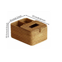 Natural Material Rattan Tissue Box Nordic Design Woven Napkin Box Long-Lasting for Coffee Table