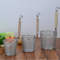 Stainless Steel Strainer with Wooden Handle for Noodles