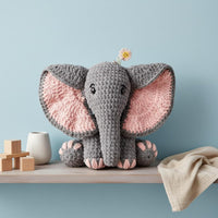 Elephant Crochet Kit Great Gift Idea Yarn Elephant Craft Kit Large Size Beginner Crochet Beginner Kit for Adults, Home Decoration
