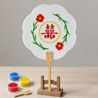 Cloisonne Enamel DIY Kit for Chinese Traditional Fan - Wedding Gift Double Happiness Mandarin Duck Design