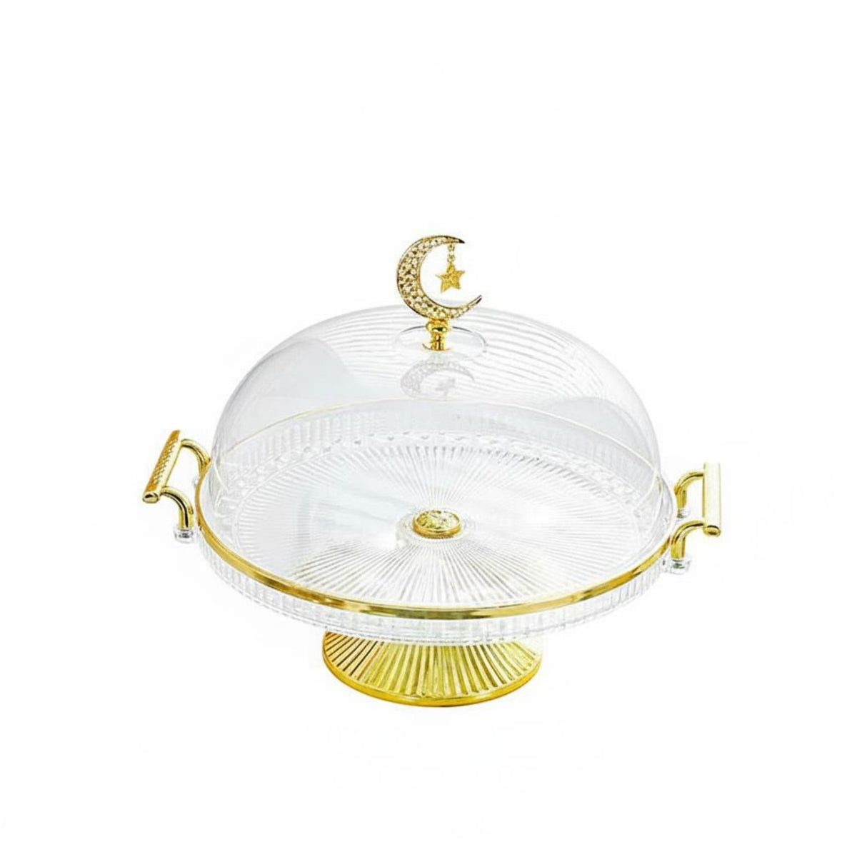 Cake Stand with Lid Transparent Cake Stand with Dome Pedestal Dessert Tray Shatter-Resistant Large Capacity for Parties, Buffet