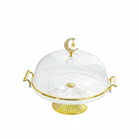 Cake Stand with Lid Transparent Cake Stand with Dome Pedestal Dessert Tray Shatter-Resistant Large Capacity for Parties, Buffet