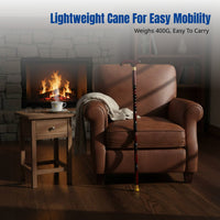 Wooden Non-Slip Cane, Four-Legged Stable Lightweight Beech Walking Aid for Seniors