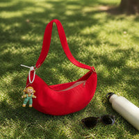 Women's Canvas Dumpling Bag, Large Capacity Lightweight Crossbody Shoulder Bag for Casual, Sport, and School