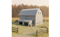 Paintable 1:87 Farm Building Model Realistic Details Model Railway Barn Highly Detailed for Adults, Teens, Dioramas, Sand Tables