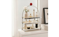 3-Tier Acrylic Organizer Shelf Space-Saving Acrylic Organizer with Metal Frame Vertical Tiered Countertop Shelf for Dresser