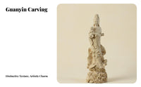 Chinese Design Guanyin Holding Child Statue Finely Carved Child-Giving Kuan Yin Carving Decorative Ornament Thuja Wood Deity Statue for Art Collectors, Spiritual Seekers, Home Decorators, Living Room, Meditation Space, Office