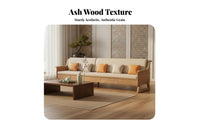 Wooden Sofa with Drawers New Chinese aesthetic Living Room Furniture sturdy Wood Frame Couch for Small Families, Apartment Dwellers, Lounge, Bedroom, Study