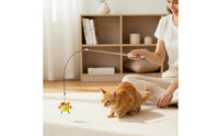 Cat Teaser Rod with Crustacean Lure Interactive Retractable Feline Teaser Rod Toy Detachable for Cats