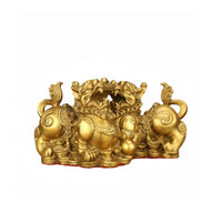 Brass Fortune Creature Statue Housewarming Gift Feng Shui Wealth Guardian Yao Statue Golden Wealth Guardian Yao Wealth Sculpture
