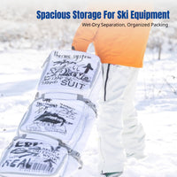 2024 Ski Bag with Wheels, Snowboard & Ski Gear Storage, Wet-Dry Separation, Large Capacity, Double/Single Board, Boots Organizer