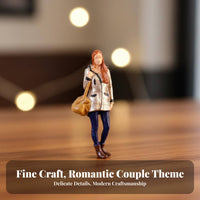 2 Pieces Miniature Couple Figurine Collectible 1/64 Scale Figure DIY Scene 1/64 Scale People Model for Sand Table Layouts, Architectural Models