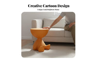 Round Side Table Space-Saving Size Small Coffee Table Distinctive Shape Waterproof for Families with Children