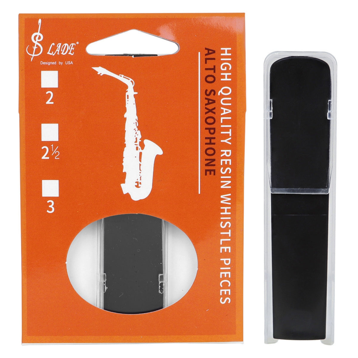2.5 Strength Alto Saxophone Mouthpiece Insert with Case Air Circulation Alto Saxophone Mouthpiece Insert Synthetic Musical Accessories Long-Lasting for Students, Beginners, Practice, Lessons