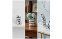 Mirrored Mosaic Vase Compact Holder with Mosaic Tiles Modern Makeup Brush Holder Elegant for Students