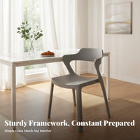 Space-Saving Stackable Armchair Long-Lasting Construction Dining Chair Heavy-Duty Seating Furniture Single-Piece Molding for Event Planners, Business Owners, Restaurant, Reception Area, Kitchen, Waiting Room