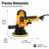 Yellow Variable Speed Corded Electric Car Polisher for Detailing & Home Garage