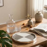 Horsehair Tray Modern Luxury Style Decorative Metal Tray Stainless Steel Frame Home Decor for Tea Table, Living Room
