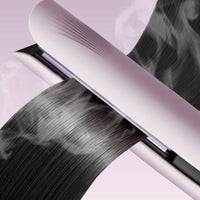 Steam Hair Straightener Wide Plate Hair Straightener with Comb Steam Straightening Brush Anti-Frizz Heated Straightening Brush