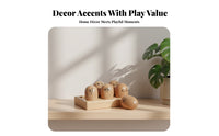 6 Pieces Printed Faces Wooden Emotion Toy Set Natural Wood Egg Matching Toy Pretend Play Wooden Sorting Tray Easy to Grasp for Children