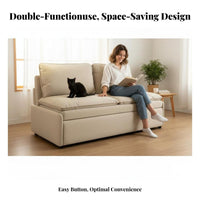 Two-PurposeUse Design Armless Pull-extendable Futon Foldable Sofa Bed Space-Saving transfor modernable Furniture abrasionwithstandant upholstery for Pet Owners, Apartment Dwellers, Young Adults, Study Room, Bedroom