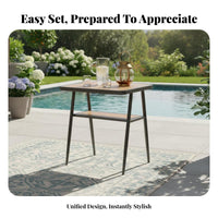 3 Pieces Minimalist Design circular table and 2 Chairs Combo Space-Saving outsidedoor Furniture Comfortable Seating for Apartment Dwellers, two individuals, Homeowners, Balcony, Patio, Garden, Backyard